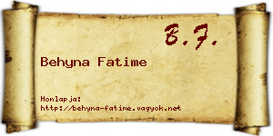 Behyna Fatime névjegykártya